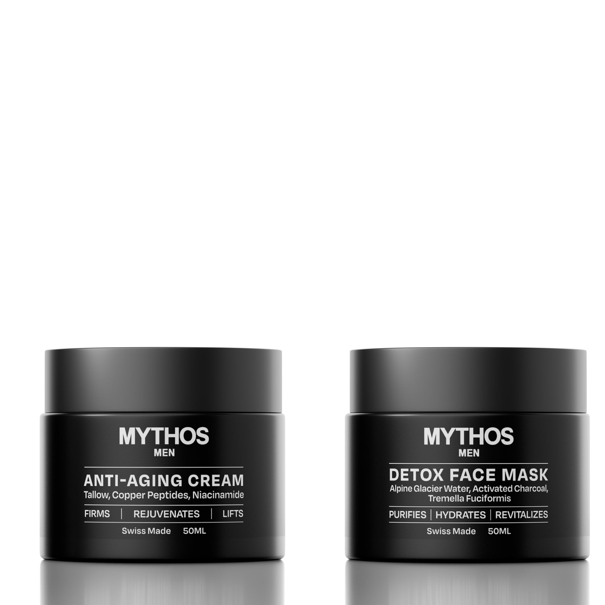 Mythos Men's Skin Care Routine — Anti-Aging Cream and Detox Face Mask men's skincare bundle