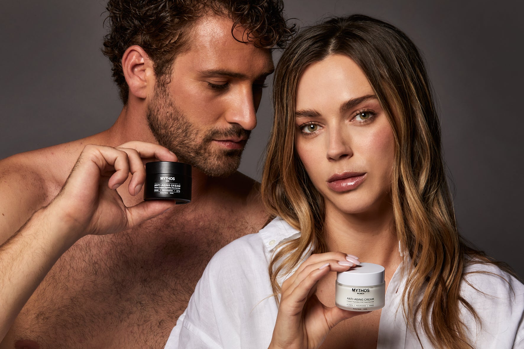 Mythos For Him and For Her skincare lifestyle — couples anti-aging routine