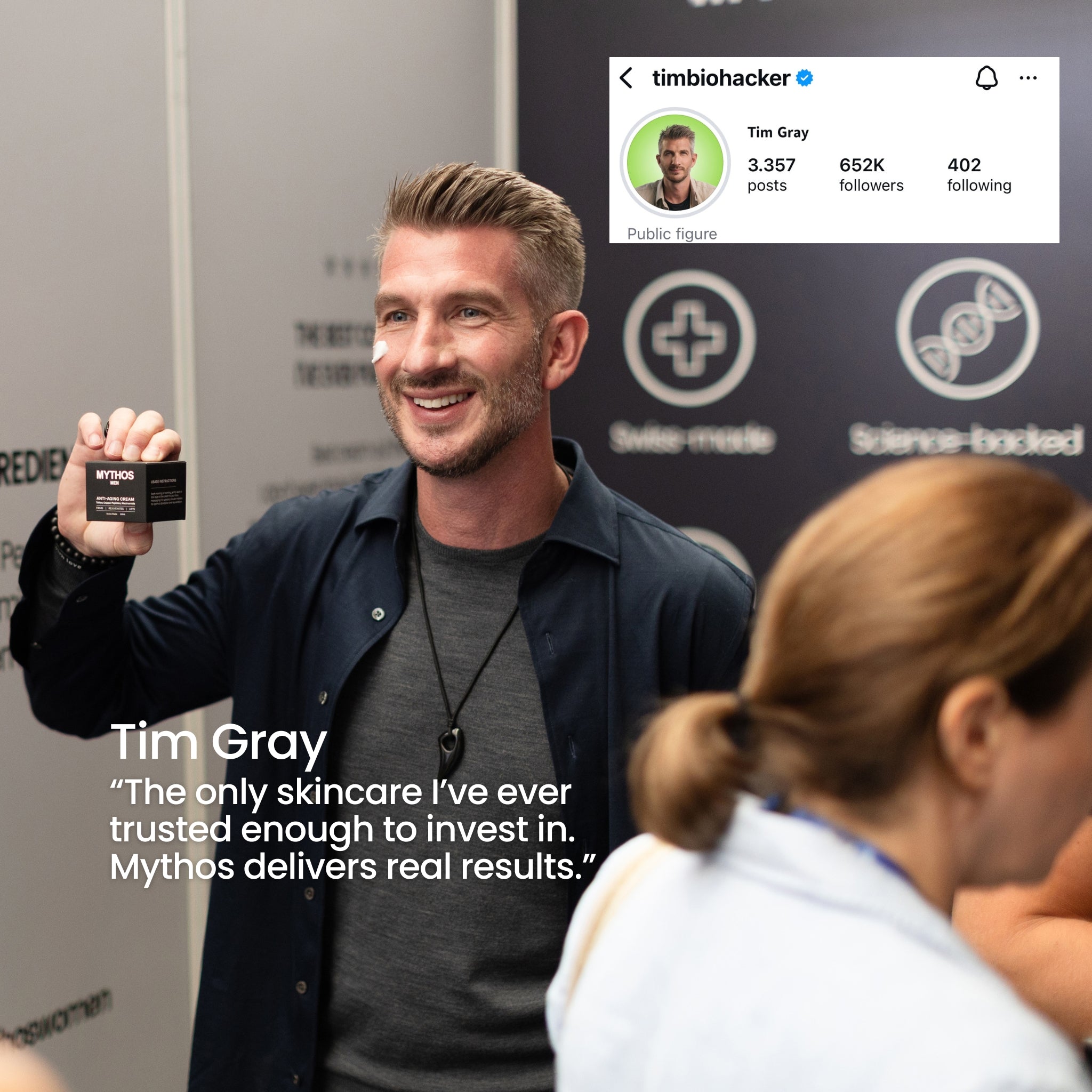Tim Investec on Mythos skincare — expert endorsement of clean high-performance men's skincare