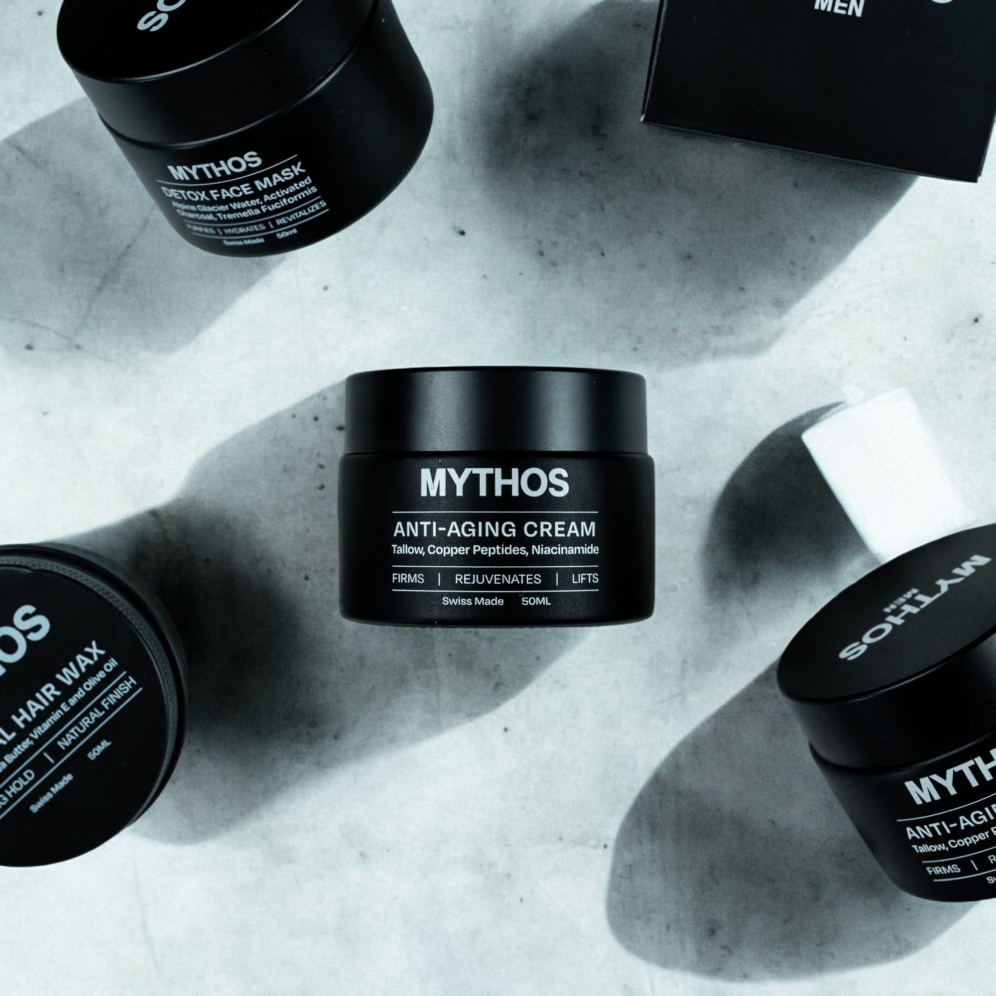 Mythos Men GHK-Cu peptide serum and copper peptides skincare products for skin firmness and anti-aging