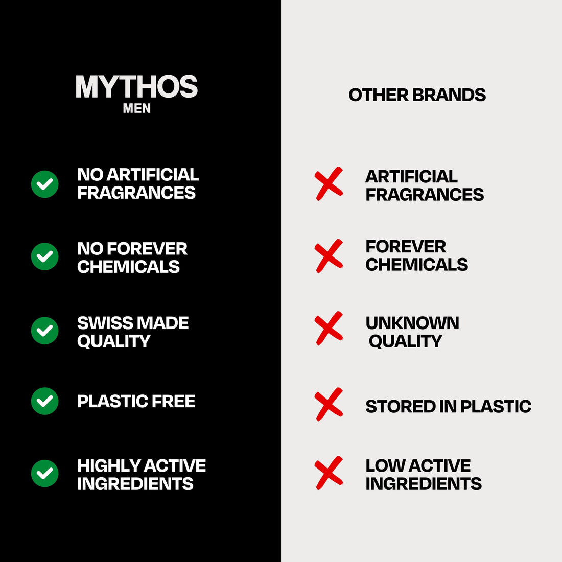 Mythos vs conventional skincare — clean ingredients outperform synthetic skincare formulas