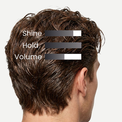 Mythos Hair Gel styled on male model — sleek natural finish with aloe vera and Panthenol
